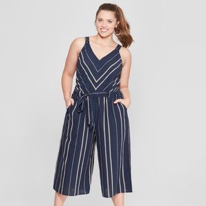 Universal Thread Navy Striped Jumpsuit